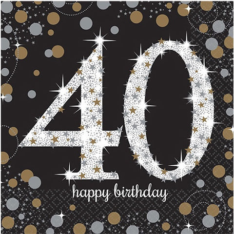 SPARKLING CELEBRATION 40th LUNCH NAPKINS 16pcs #589332