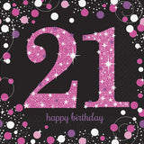 PINK CELEBRATION 21st LUNCH NAPKINS pack 16 #637514