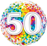 50th Birthday Foil 45cm Confetti Balloon #49543