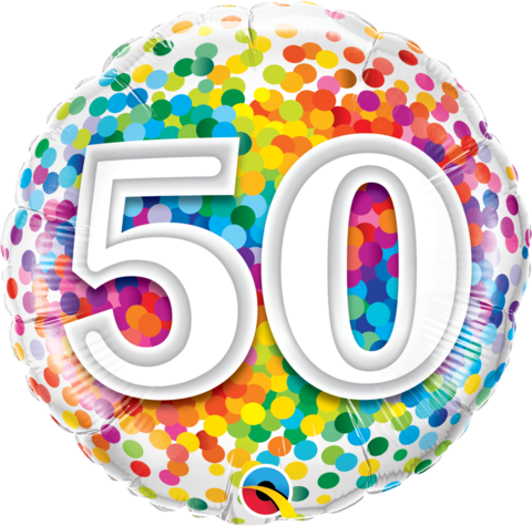 50th Birthday Foil 45cm Confetti Balloon #49543