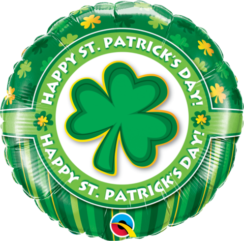 St Patricks Shamrock Foil 45cm Balloon INFLATED #46056