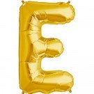 Gold Letter E foil Balloon AIR FILLED SMALL 41cm #00571
