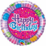 Happy Birthday Sprinkles & Sparkles Foil 45cm Balloon INFLATED #30677