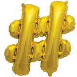 Giant Letter Balloon Gold # Hashtag 86cm