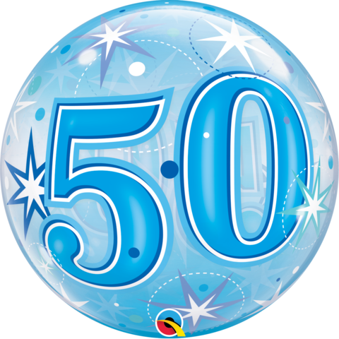 50th Birthday Bubble Blue Balloon #48447