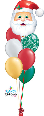 Santa Foil Balloon Floor Bouquet with 6 balloons
