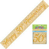 Happy 50th Anniversary Foil Banner 3.6m