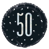 Prismatic Black & Silver 50th Birthday Foil 45cm (18") #83347