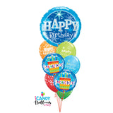 Happy Birthday Blue Candle Extravaganza Balloon Bouquet