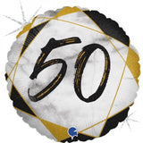 Black Marble #50 50th Foil Round INFLATED 45cm #780654