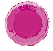 HOT PINK ROUND 45CM (18") FOIL BALLOON INFLATED #53337