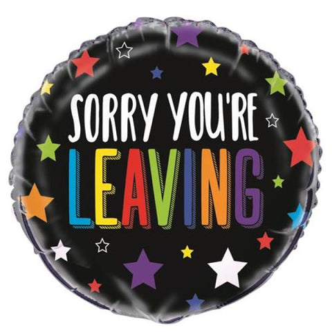 SORRY YOU'RE LEAVING foil balloon with stars #54009