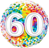 60th Birthday Foil 45cm Confetti Balloon #49548