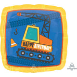 Construction Happy Birthday Foil Balloon 45cm #42401