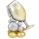Cheers Wine Glass Giant Airloonz Foil Balloon INFLATED #42468