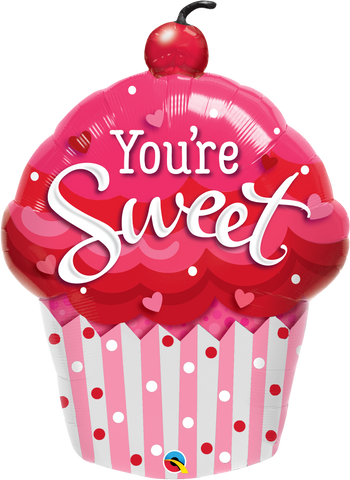 You're Sweet Cupcake supershape foil balloon INFLATED #57513
