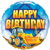 Construction Foil Happy Birthday 45cm Balloon #36487
