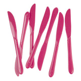 Magenta Reusable Plastic Cutlery Knife Knives 20pack