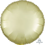 Pastel Yellow Round Foil Satin Finish Balloon INFLATED #39901
