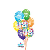18th Birthday Confetti Dazzler Balloon Bouquet #18BD07
