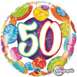 50th Birthday Foil Multi Dots 45cm Balloon #37905