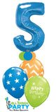 5th Birthday Big Number Blue Bouquet INFLATED