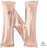 Giant Letter Balloon N Rose Gold 86cm #36577