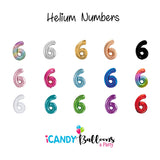 6th Birthday Giant INFLATED Helium Numbers -Choose from 22 colours