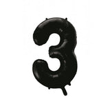 Giant INFLATED Black Number 3 Foil 86cm Balloon #213783