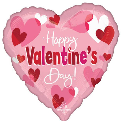 Happy Valentine's Day Playful Hearts INFLATED Foil Heart 45cm (18") #45100