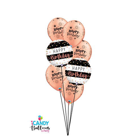 Rose Gold Birthday Dazzler Balloon Bouquet