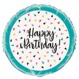 TRIANGLE CONFETTI "HAPPY BIRTHDAY" 45CM (18") FOIL BALLOON #73157