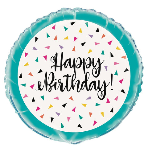 TRIANGLE CONFETTI "HAPPY BIRTHDAY" 45CM (18") FOIL BALLOON #73157