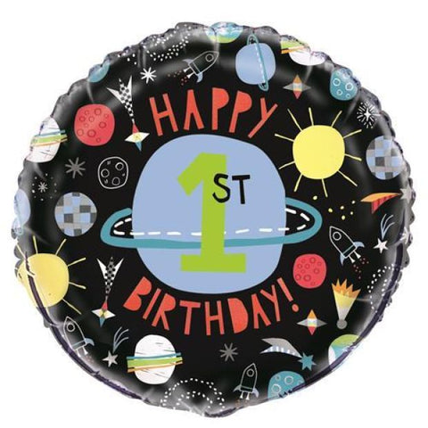 Outer Space Happy 1st Birthday Foil 45cm #73277