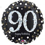 90th happy birthday Foil Black & Gold Balloon #33743