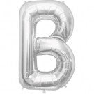 Silver Letter B Small 41cm AIR FILLED ONLY Balloon #00480