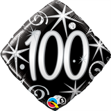 100th Birthday Foil Diamond Black & Silver #44438