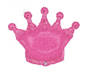 Pink Crown Holographic Foil Balloon INFLATED #35685