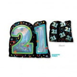 21st Birthday Brilliant Black Foil Supershape Balloon #32116