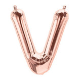 Rose Gold Letter V Balloon AIR FILLED SMALL 41cm #01358