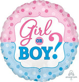 Gender Reveal Girl or Boy? Foil 43cm Balloon #32534