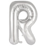 Giant Letter Balloon R Silver Foil 86cm #213917