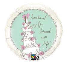 Wedding Cake Happy Couple 45cm Balloon #80833