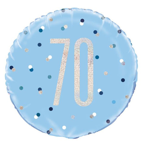 Prismatic Blue & Silver 70th Birthday Foil 45cm (18") #83362