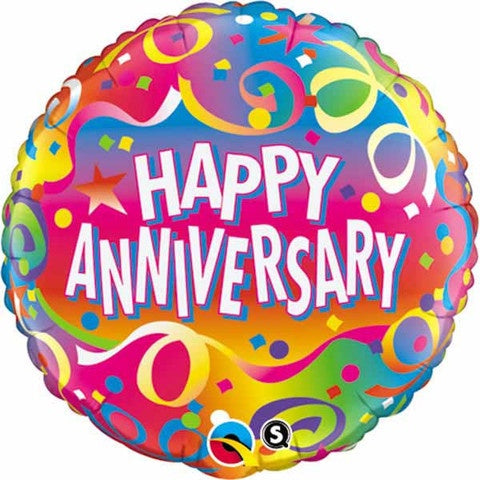 Anniversary Foil 45cm Bright Multi Coloured Balloon #75224