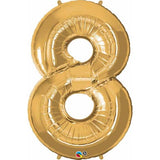 Gold Number 8 Foil 86cm Balloon #30501