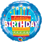 Happy Birthday Blue Cake Foil 45cm Balloon #16695