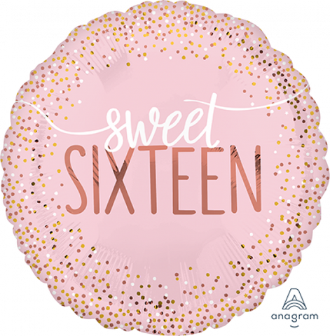 16th Birthday Sweet SIXTEEN Blush Pink Foil Balloon #39735