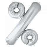 Giant Letter Balloon % percentage Silver #01231
