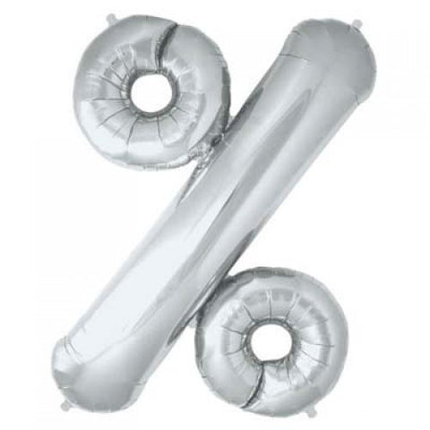 Giant Letter Balloon % percentage Silver #01231